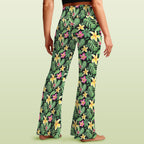 Frangipani High Waist Crossover Tummy Control Flare Leggings High Waist Flare Leggings Plants Printed Offshore