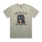 Hang On, Let Me Overthink This, Frazzled Cat AS Colour Heavy Faded Tee Unisex Faded eucalyptus Heavy Faded T-shirt animal Printed In Australia