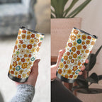 70's Style Floral 20oz Mobile Tumbler with Lid (Black Lock) 20oz Travel Mug Plants Printed Offshore