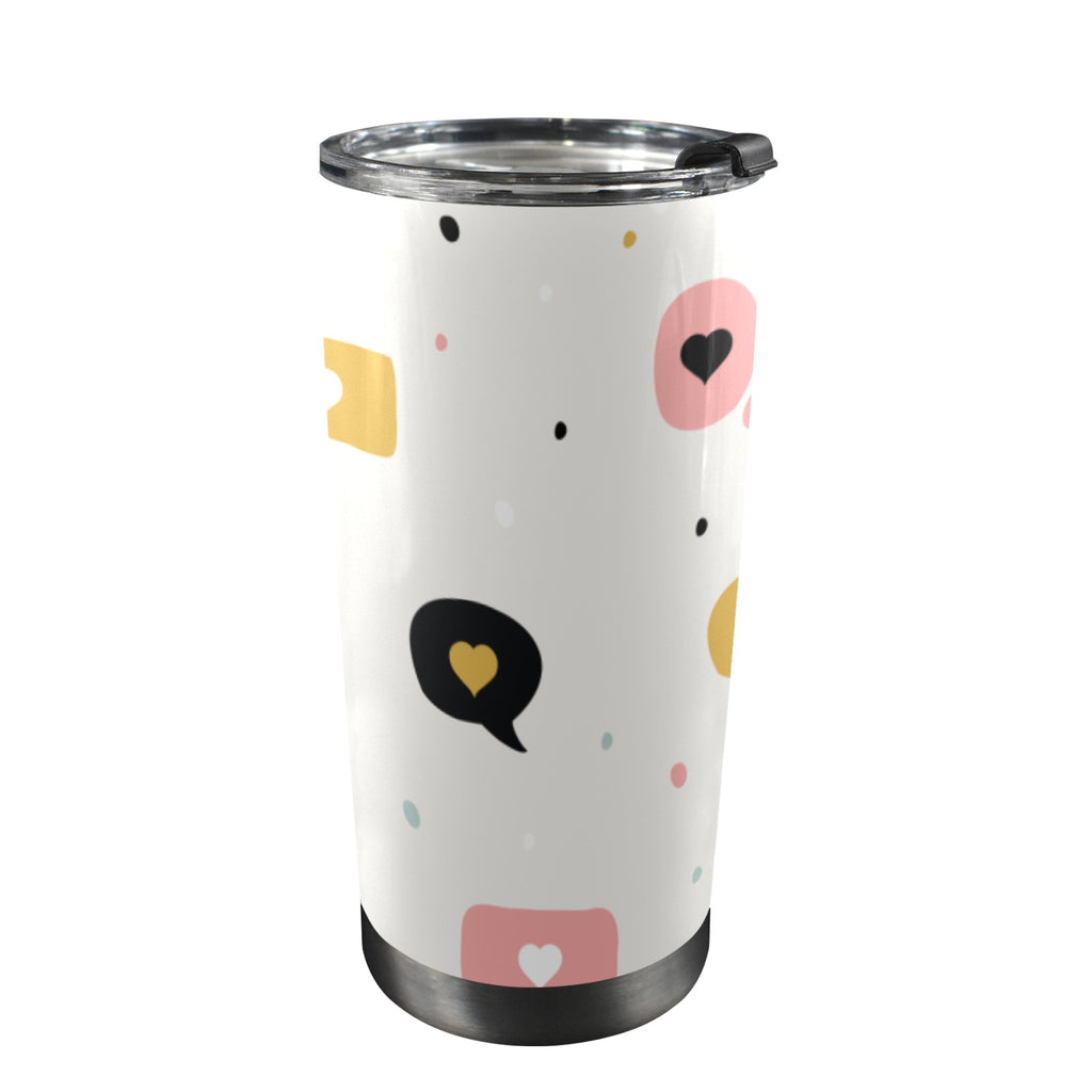 Love Message - 20oz Mobile Tumbler with Lid (Black Lock) One Size 20oz Travel Mug Love Printed Offshore