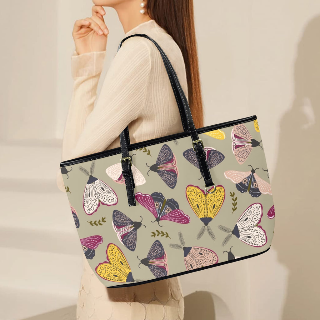Pretty Moths PU Leather Tote Bag Large
