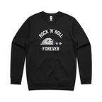 Rock And Roll Forever - AS Colour Stencil Crew Black Sweatshirt Music Printed In Australia