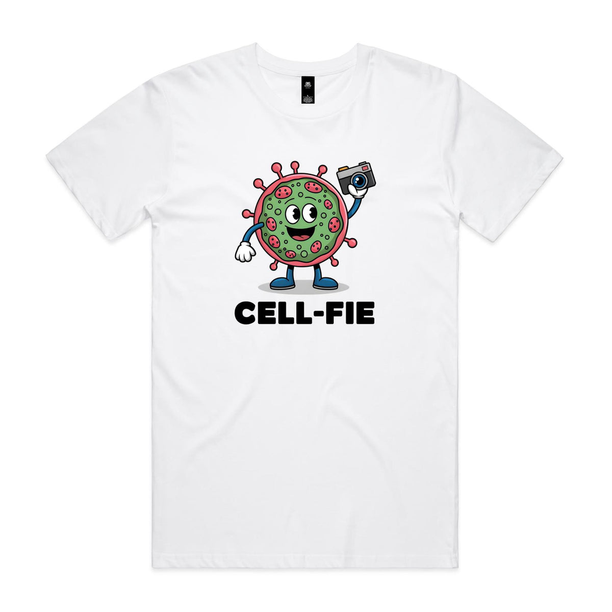 Cell-fie Cell Selfie Men's AS Colour T-shirt White Mens T-shirt Printed In Australia Science