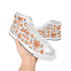 Orange Surf Kids High Top Canvas Shoes