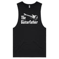 The Guitarfather Mens Men's AS Colour Drop Arm Tank Top Black Drop Arm Tank Top Dad Music Printed In Australia