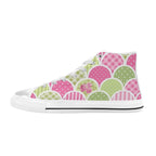 Floral Tabs - Kids High Top Canvas Shoes
