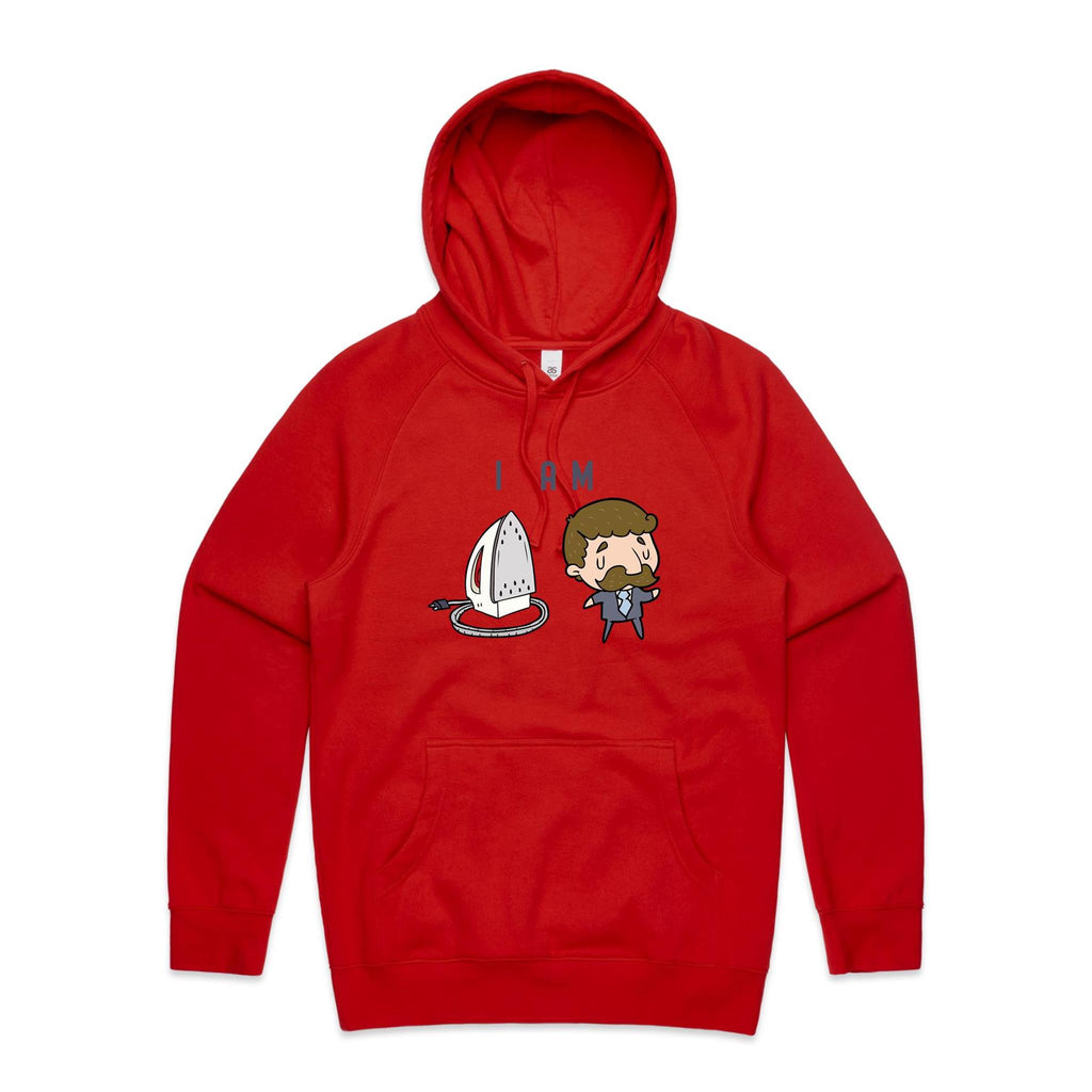 I Am Ironing Man - Mens Hoodie Red Mens Hoodie comic Printed In Australia