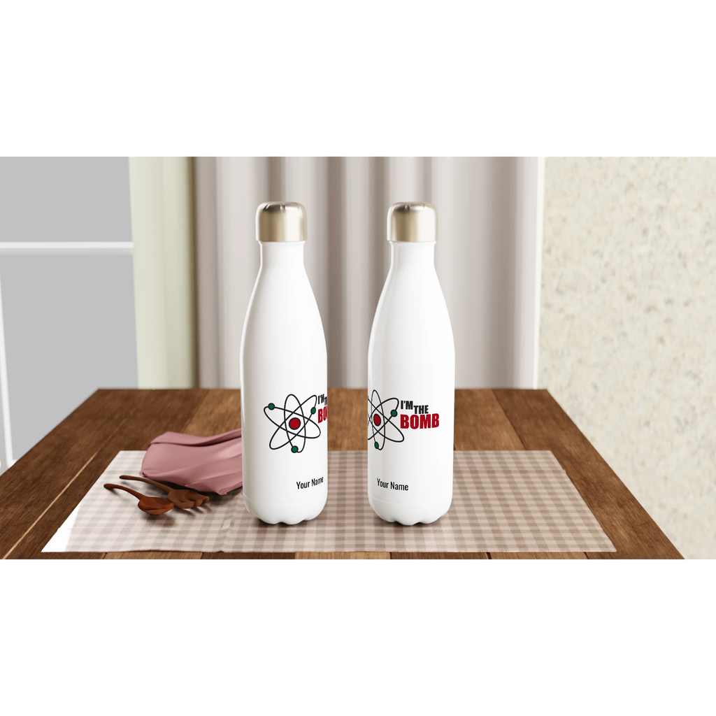 Personalised Mug - I'm The Bomb, Atom - White 17oz Stainless Steel Water Bottle Personalised Water Bottle Globally Fulfilled Personalise Science
