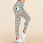 Butterfly Floral Women's High Waist Pockets Yoga Leggings Women's High Waist Pockets Yoga Leggings Plants Printed Offshore Retro