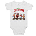 Fab Four, Merry Christmas - Baby Bodysuit White Baby Christmas Bodysuit Christmas Printed In Australia
