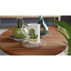 Personalised Tea-Rex, Tea Drinking Dinosaur White 10oz Porcelain Slim Mug Personalised Porcelain Mug animal Globally Fulfilled Tea
