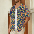 Hippie Caravan Men's Short Sleeve Hawaiian Shirt Men's Hawaiian Shirt (New) Printed Offshore Retro