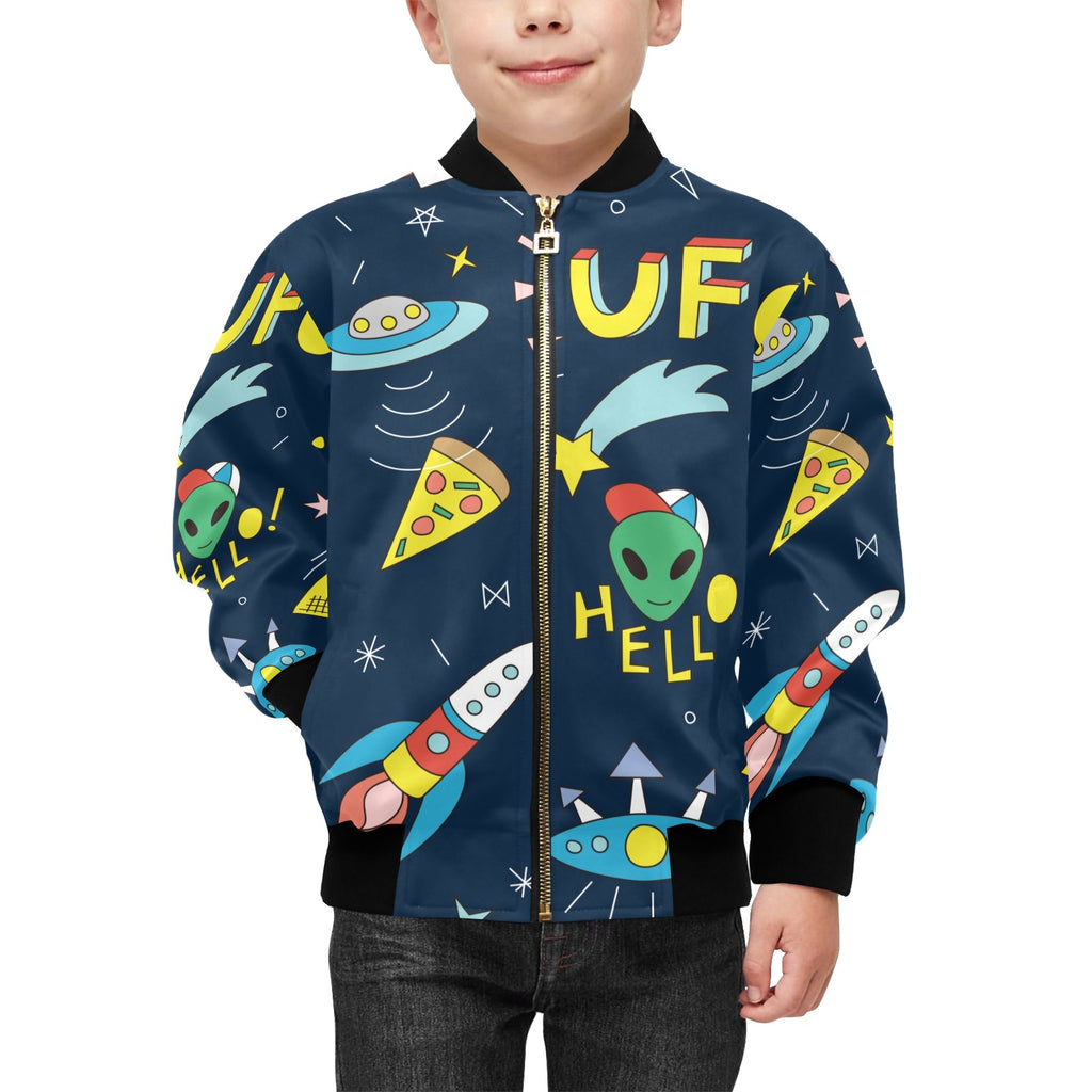 Alien Hello Kids Bomber Jacket Kids Bomber Jacket Printed Offshore Sci Fi