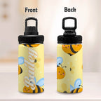 Personalised - Bright Bees - Kids Stainless Steel Water Bottle