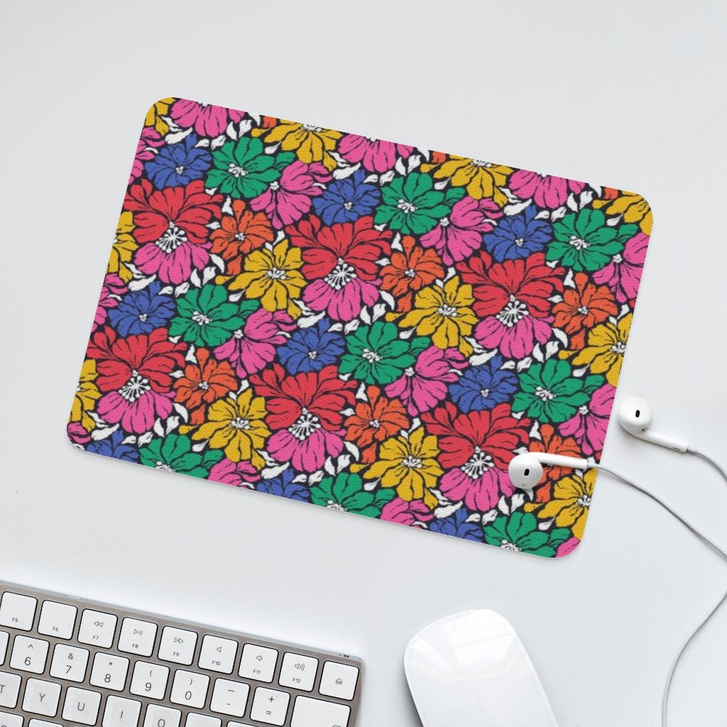 Bright And Bold Flowers Leather Mouse Pad Leather Mouse Pad Plants Printed Offshore