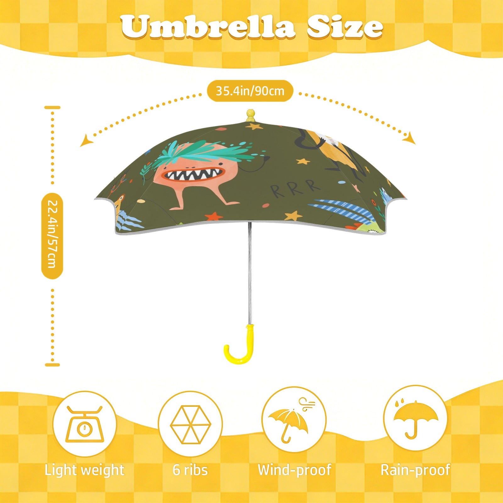 Monsters Kids Safe Round Corner Umbrella Kids Safe Round Corner Umbrella Printed Offshore Sci-Fi