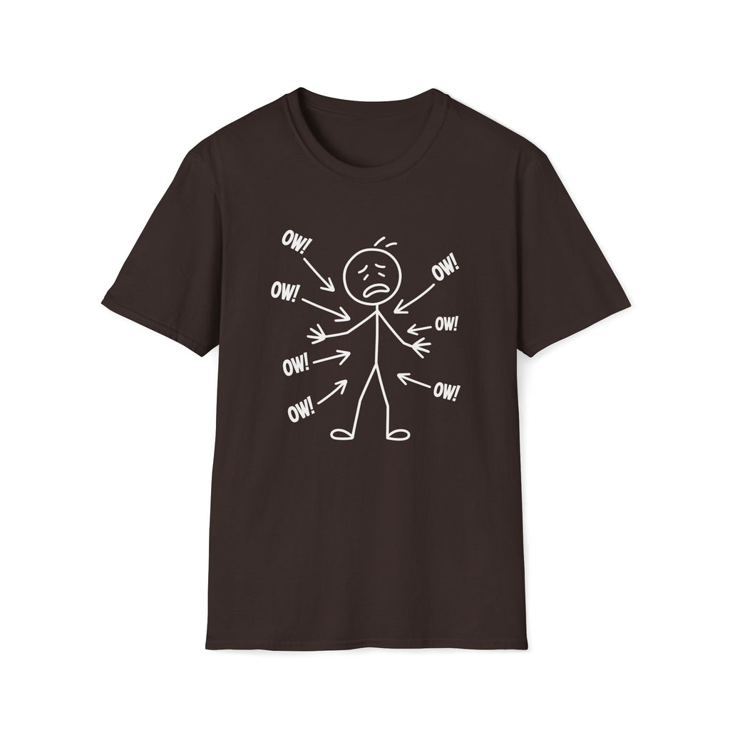 Ow! Everything Hurts Stick Figure Unisex T-Shirt Unisex Adult T-shirt Globally Fulfilled