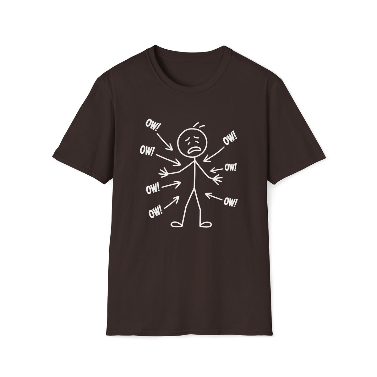 Ow! Everything Hurts Stick Figure Unisex T-Shirt Unisex Adult T-shirt Globally Fulfilled