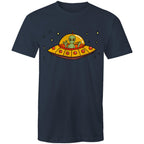 Alien Pizza - Mens T-Shirt Navy Mens T-shirt Food Printed In Australia Sci Fi