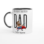 Personalised - Dad, The Original Superhero - White 11oz Ceramic Mug with Colour Inside Ceramic Black Personalised 11oz Mug comic Customise Dad Globally Fulfilled Name Personalise