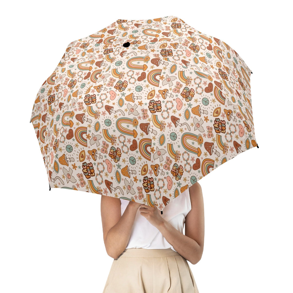Peace And Love Umbrella Umbrella Printed Offshore Retro