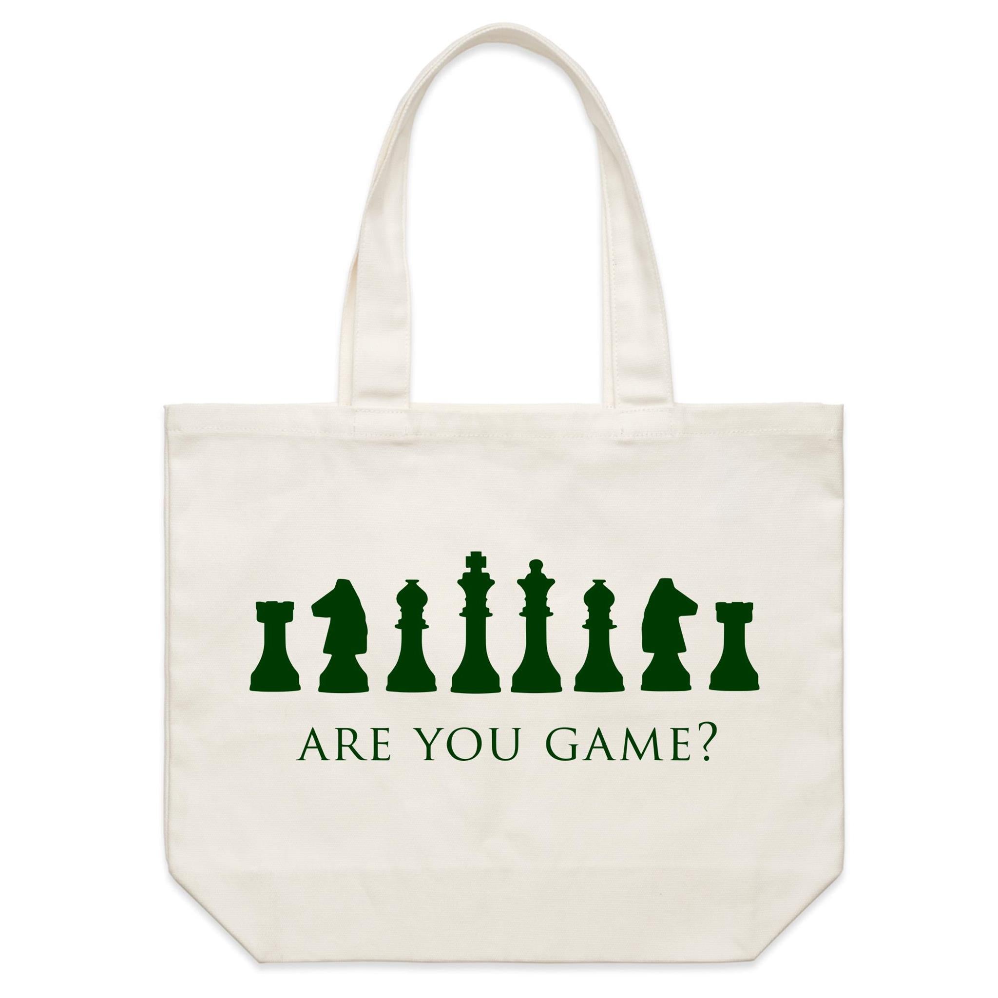 Chess, Are You Game - Shoulder Canvas Tote Bag Default Title Large Tote Bag Chess Games Printed In Australia