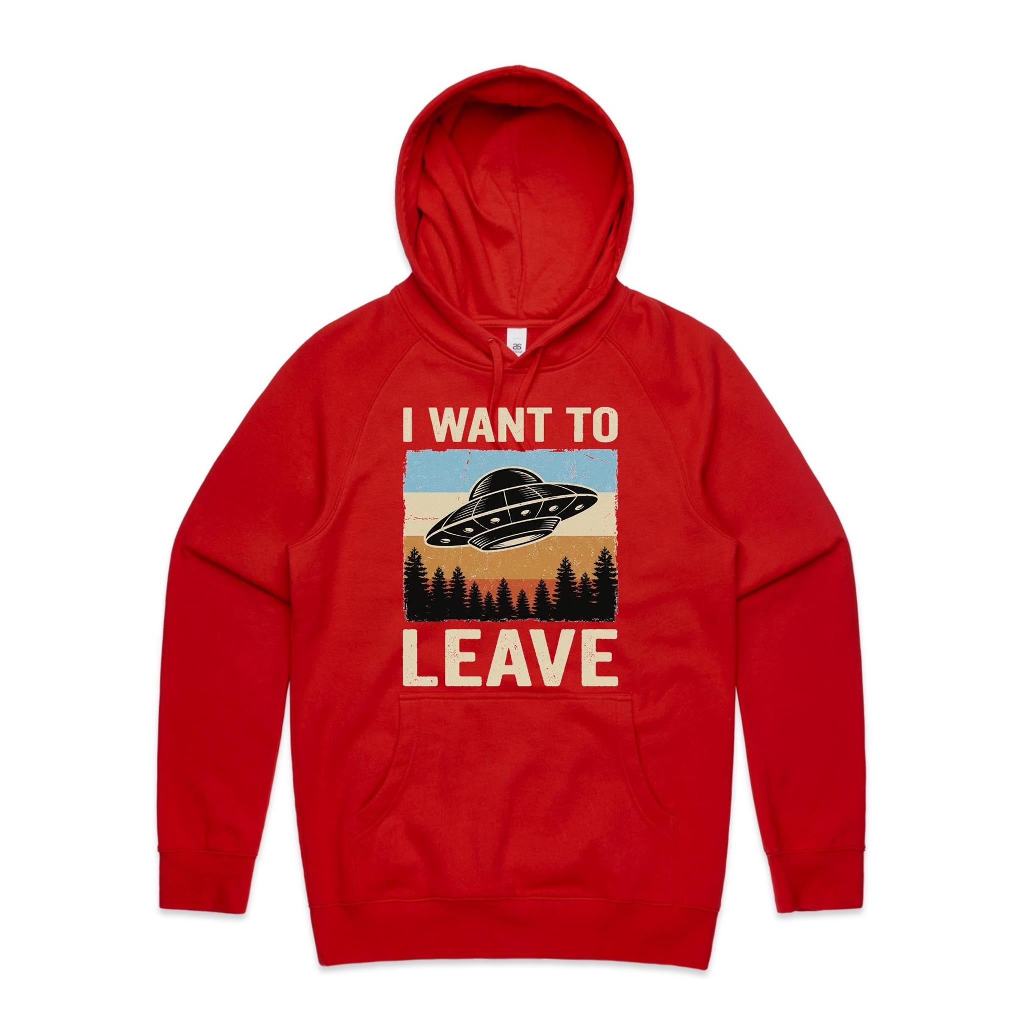 UFO I Want To Leave Men's AS Colour Hoodie