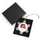 Personalised - Santa Car - Christmas Pewter Snowflake Ornament