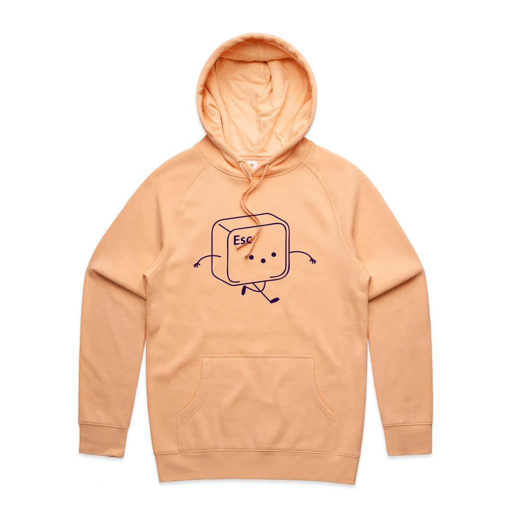 Escape Key - Mens Hoodie Peach Mens Hoodie Printed In Australia Tech