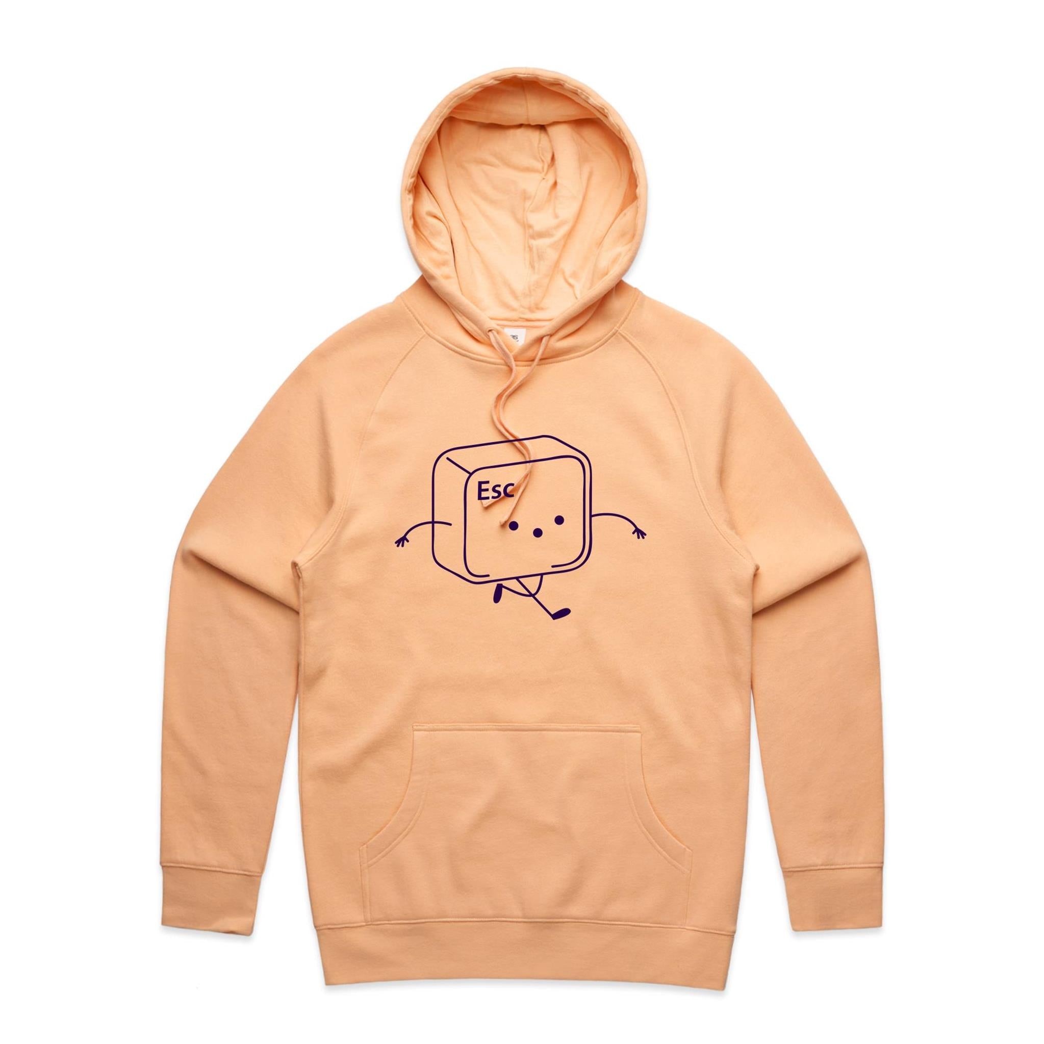 Escape Key - Mens Hoodie Peach Mens Hoodie Printed In Australia Tech
