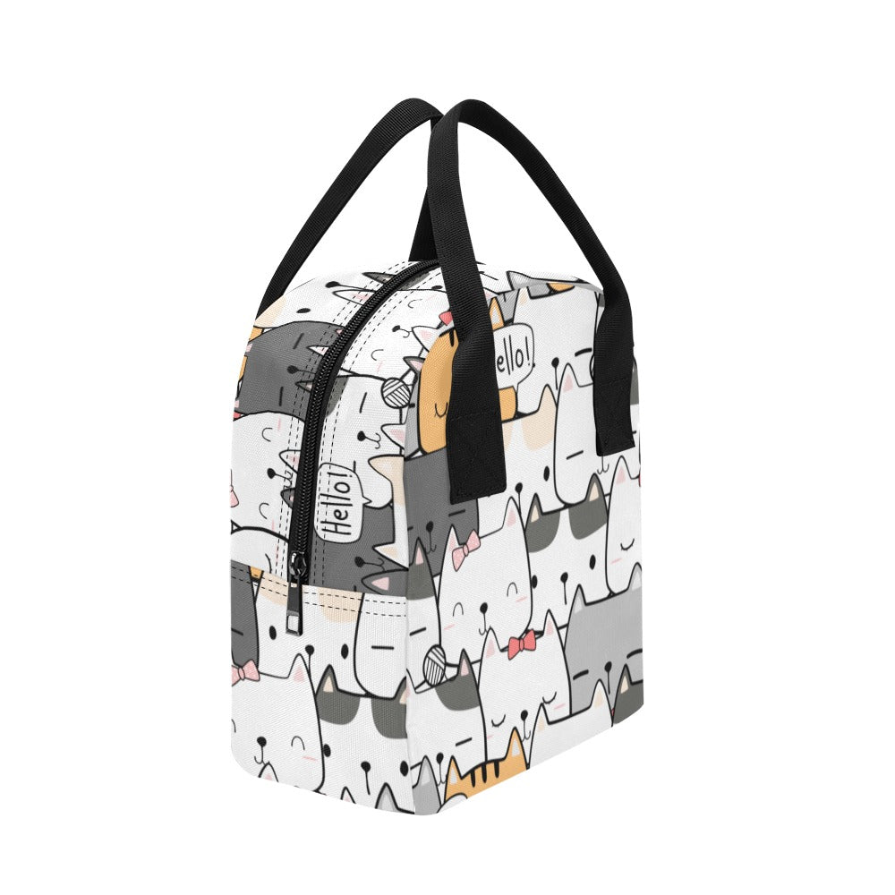Cat Hello - Zipper Lunch Bag Zipper Lunch Bag Printed Offshore