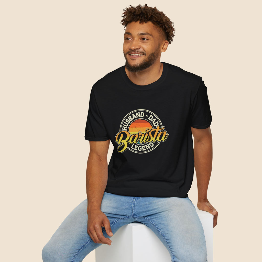 Husband Dad Barista Legend Unisex T-Shirt Unisex Adult T-shirt Coffee Dad Globally Fulfilled