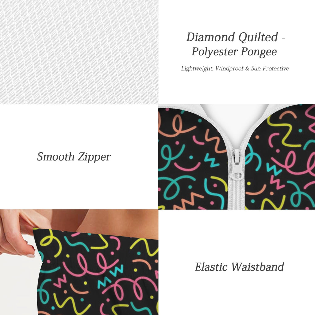 Squiggle Time Women's Windbreaker Short Set Women's Windbreaker Short Set Printed Offshore