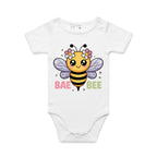 Bae Bee AS Colour Baby Bodysuit White Baby Bodysuit animal Printed In Australia