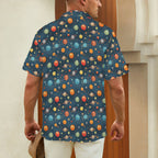 Galaxy Men's Short Sleeve Hawaiian Shirt Men's Hawaiian Shirt (New) Printed Offshore Space
