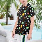 Busy Space Senior Kids Hawaiian Shirt Senior Kids Hawaiian Shirt 8-15 Printed Offshore Space