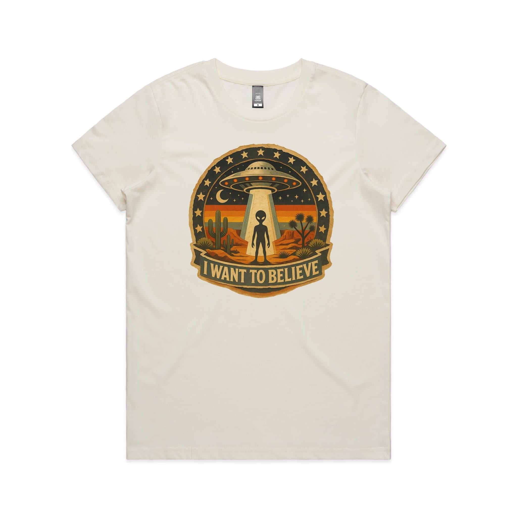 I Want To Believe Vintage UFO Women's AS Colour T-shirt
