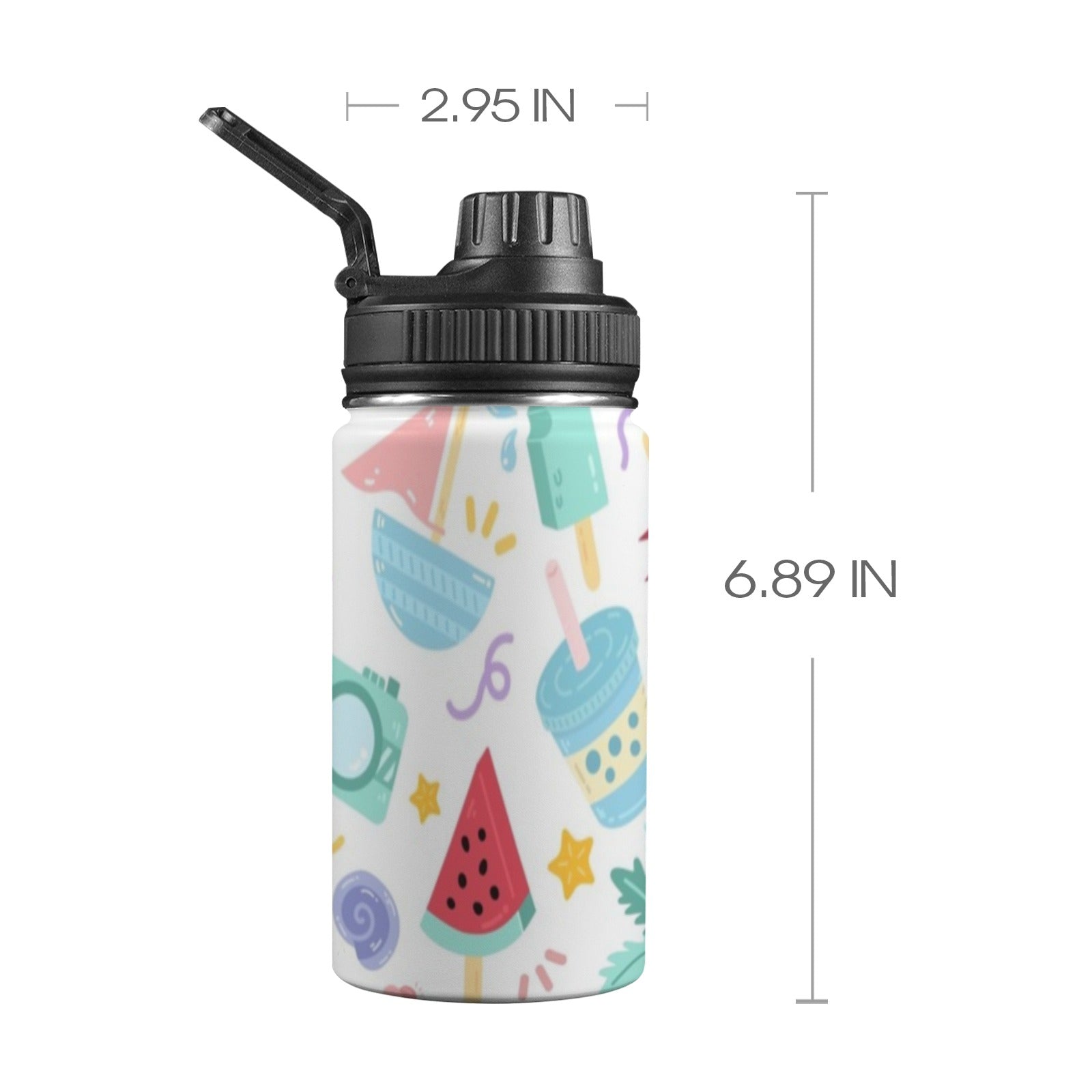 Summer Fun - Kids Water Bottle with Chug Lid (12 oz) One Size Kids Water Bottle with Chug Lid Printed Offshore Summer