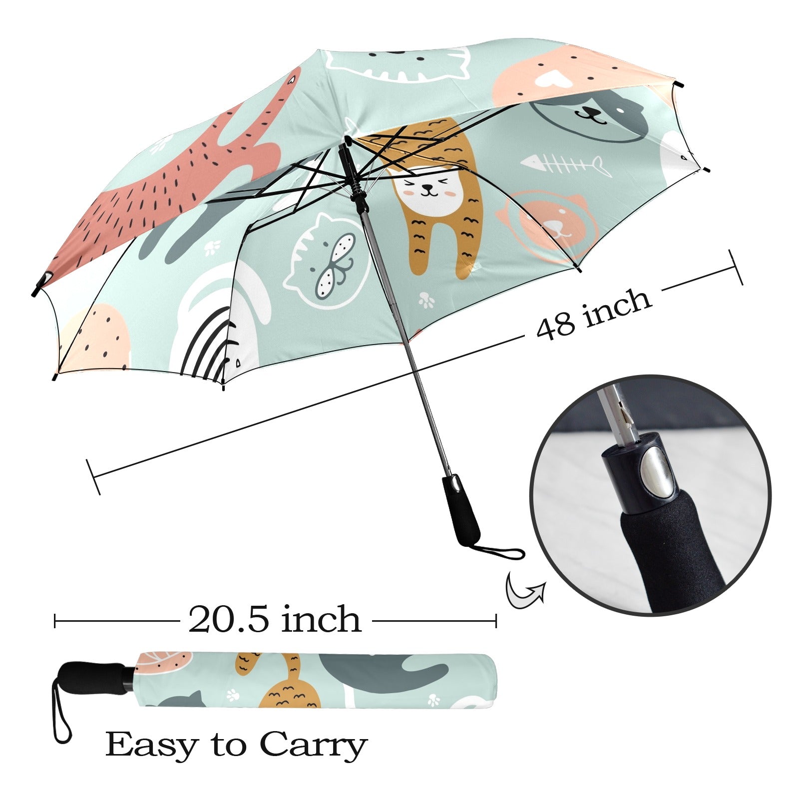 Cat Stretch - Semi-Automatic Foldable Umbrella (Model U12) Semi-Automatic Foldable Umbrella (U12)