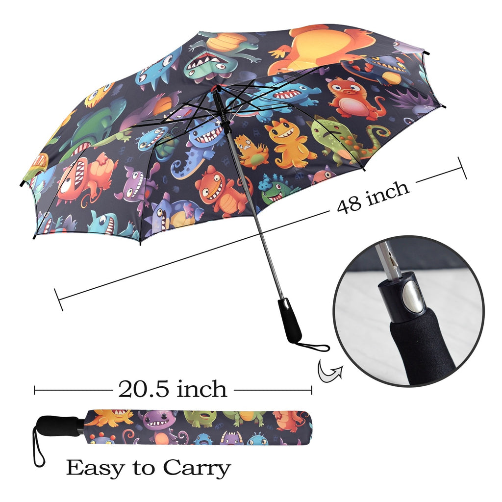 Monster Mania - Semi-Automatic Foldable Umbrella (Model U12) Semi-Automatic Foldable Umbrella (U12)