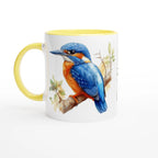 Personalise - Kingfisher, Australian Birds - 11oz Ceramic Mug Ceramic Yellow Personalised 11oz Mug animal Globally Fulfilled