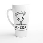 Personalise Giraffe Name White Latte 17oz Ceramic Mug Default Title Personalised Latte Mug animal customise Globally Fulfilled Name