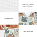 Cute Cat Faces Women's Windbreaker Short Set Women's Windbreaker Short Set animal Printed Offshore
