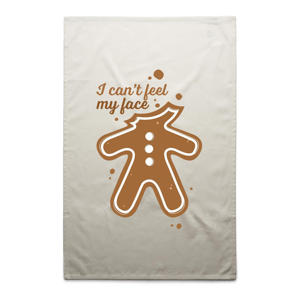 Gingerbread, I Can't Feel My Face - AS Colour Tea Towel Cream One Size Christmas Tea Towel Christmas Printed In Australia