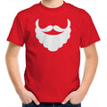 Santa Beard - Kids Youth T-Shirt Red Kids Christmas T-shirt Christmas Printed In Australia