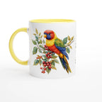 Personalise - Lorikeet, Australian Birds - 11oz Ceramic Mug Ceramic Yellow Personalised 11oz Mug animal Globally Fulfilled