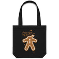 Gingerbread, I Can't Feel My Face, Christmas Canvas Tote Bag Black One Size Christmas Tote Bag Christmas Printed In Australia