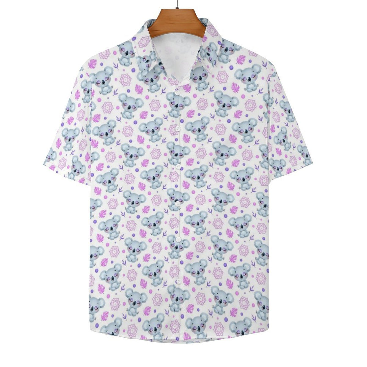 Zen Koala Women's Collared Pocketless Short Sleeve Shirt