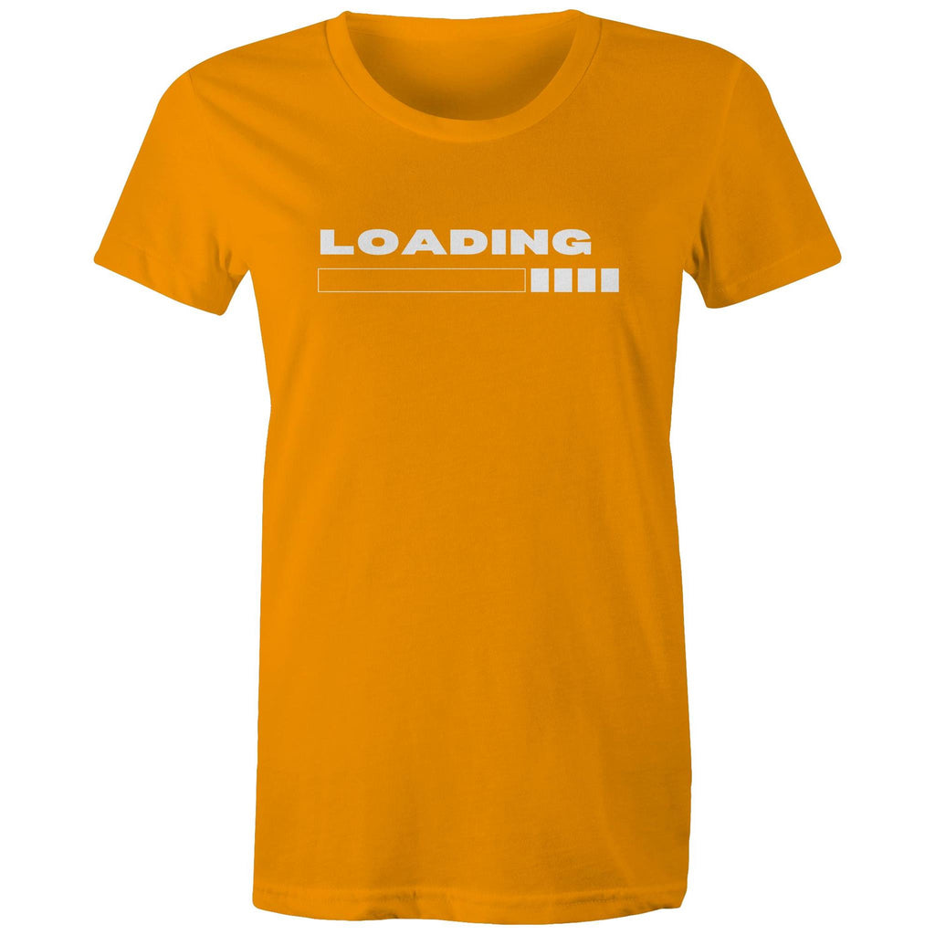 Loading - Womens T-shirt Orange Womens T-shirt Printed In Australia Tech
