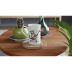 Personalised Cat Playing Guitar White 10oz Porcelain Slim Mug Personalised Porcelain Mug animal Globally Fulfilled Music